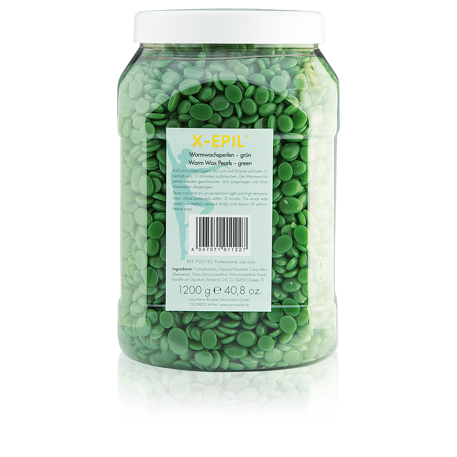 X-EPIL Warmwachs-Perlen grün, Dose 1.200 g
